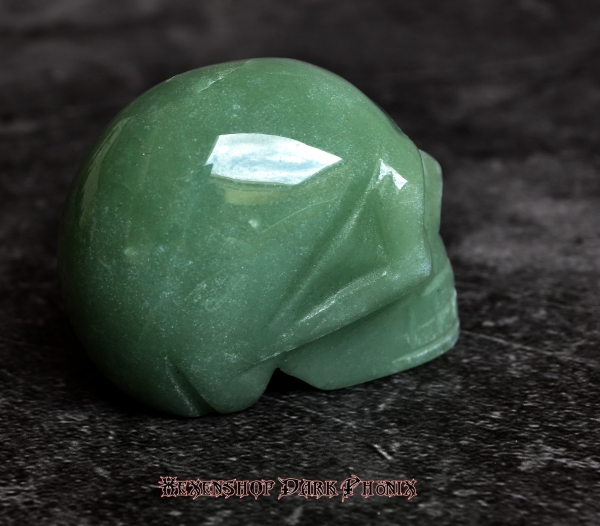 Hexenshop Dark Phönix Kristall Schädel "Radegast" aus Jade